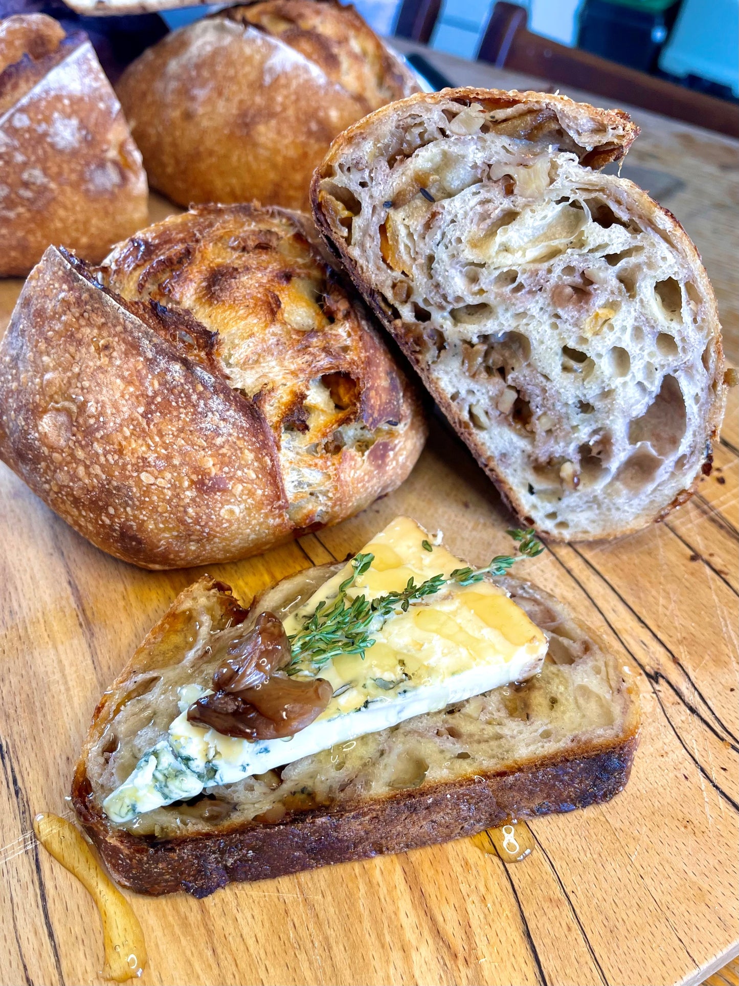 Caramelised Pear, Blue Cheese & Walnut Sourdough