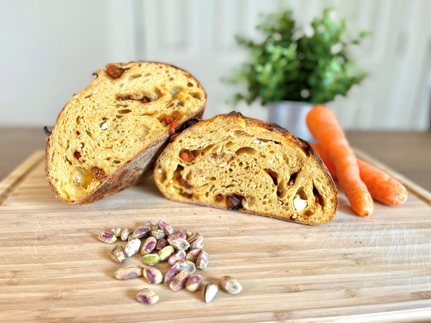 Roasted Carrot, Pistachio & Feta Sourdough